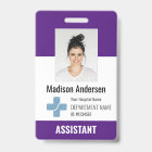 Badge personnalisé d'employé d'hôpital avec logo e