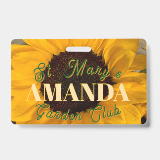 Badge personnalisé du club de jardin Tournesol