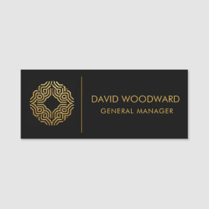 Badge Personnalisé Entreprise Logo Staff Or Noir