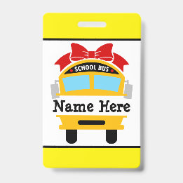 Badge Personnalisé Nom de Bus Scolaire pour Enfant