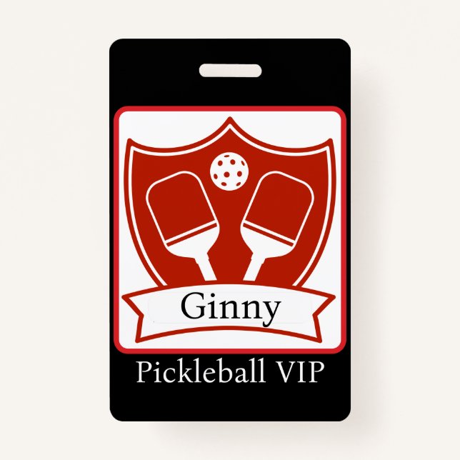 Badge Personnalisé Pickleball Bold VIP (Devant)