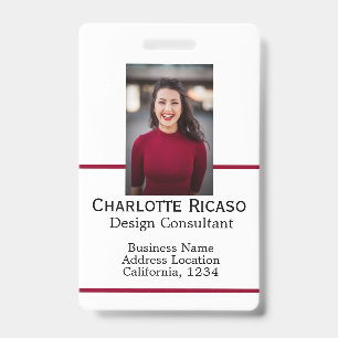 Badge personnalisé pour entreprise Rouge Blanc Noi