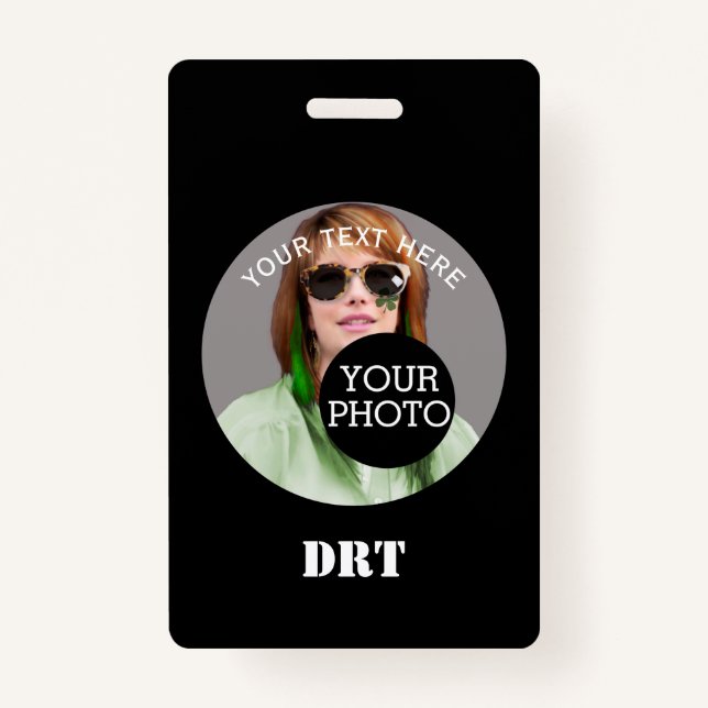 Badge Personnaliser votre texte Monogramme Votre image s (Devant)