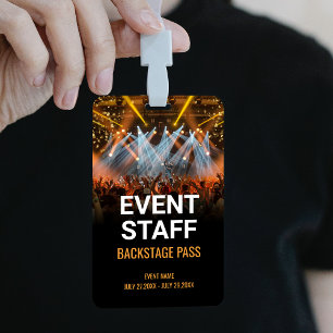 Badge Personnel d'événement Backstage d'événement musica