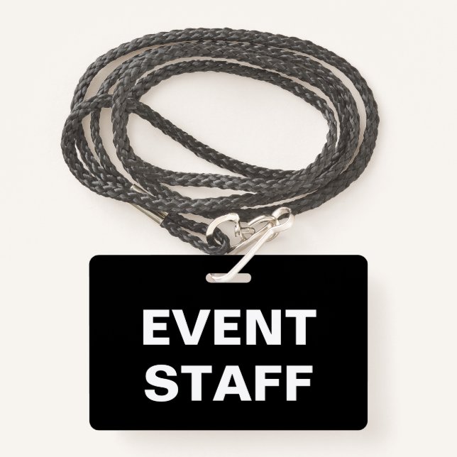 Badge Personnel d'organisation d'événements (Devant avec lanière)