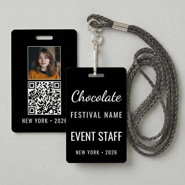 Badge Personnel du code QR de photo du festival de choco (Créateur téléchargé)
