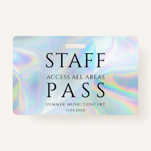 Badge Personnel Holographique moderne All Access Pass Co