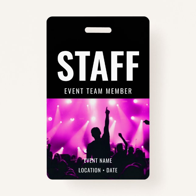 Badge Personnel Nom Personnalisé All Access Pass Concert (Devant)