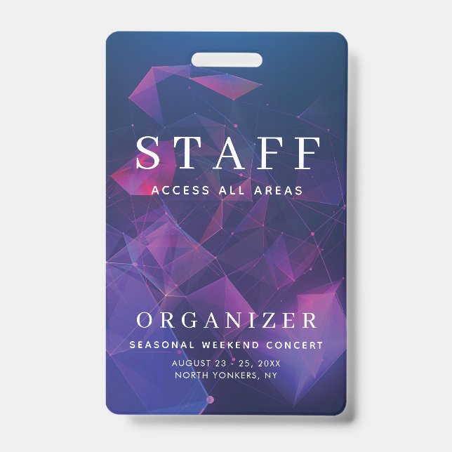 Badge Personnel Tous Accès Pass Concert Backstage Géomét (Avant)