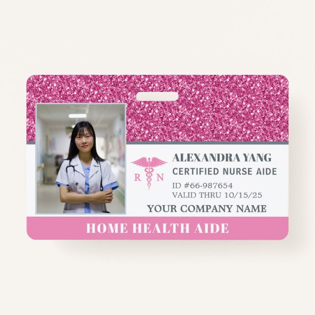 Badge Photo de l'aide médicale à domicile de l'infirmièr (Devant)