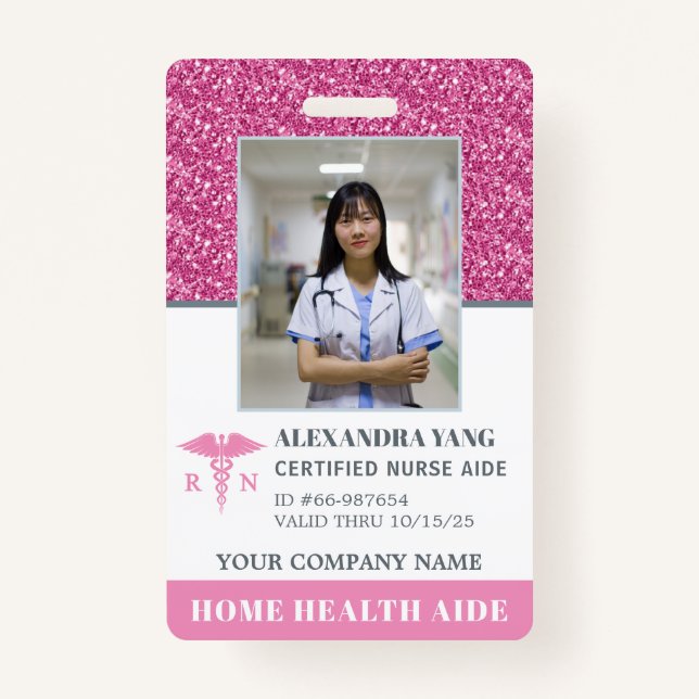 Badge Photo de l'aide médicale à domicile de l'infirmièr (Devant)