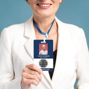 Badge Photo de l'employé Code-barres Logo Nom de l'entre