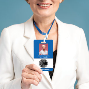 Badge Photo de l'employé Code-barres Logo Nom de l'entre