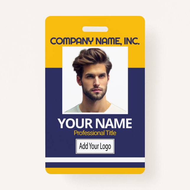 Badge photo de l'employé / de l'école - YW-Gold et (Devant)