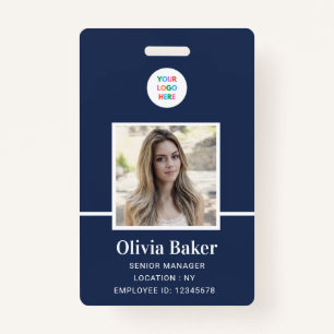 Badge Photo de l'employé de Sécurité du logo bleu de la 