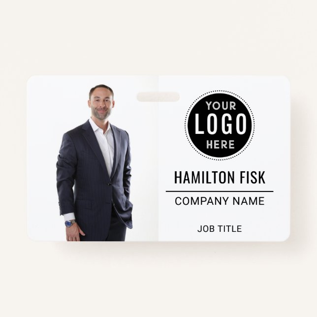 Badge Photo de l'employé du logo personnalisé (Devant)