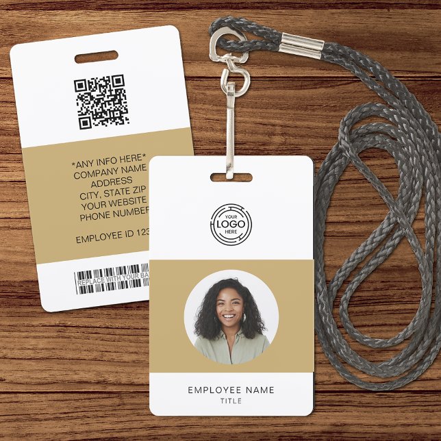Badge Photo de l'employé, Logo, Code à barres, Nom (Créateur téléchargé)