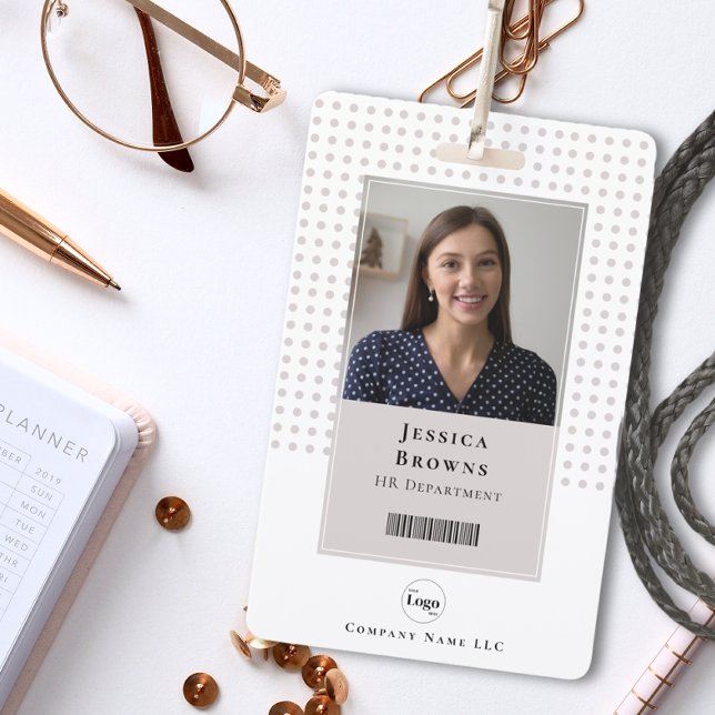 Badge Photo de l'étudiant/employé Code QR Code-barres Bl (Créateur téléchargé)