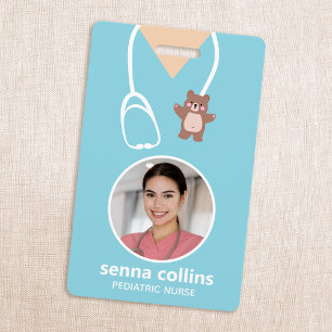 Badge Photo de l'infirmière pédiatrique