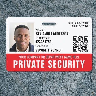 Badge Photo de logo de nom de garde de sécurité personna
