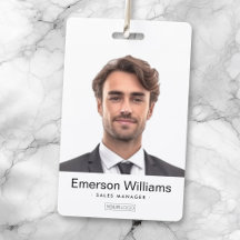 Photo de logo personnalisé blanc carte d'identité 