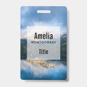 Badge Photo de paysage naturel de montagnes et de lac