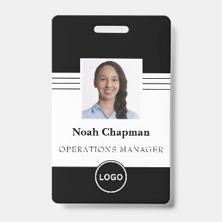 Badge Photo d'employé Code-barres du logo de l'entrepris