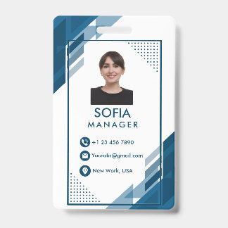 Badge Photo d'employé d'entreprise personnalisée, nom et