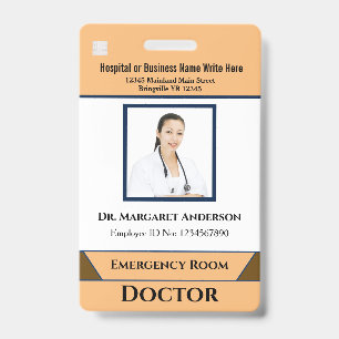 Badge Photo d'employé Hôpital Médical Logo Personnalisé