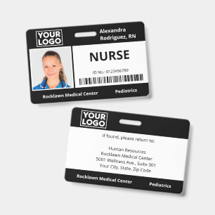 Badge Photo d'employé Logo Code-barres Carte d'identité