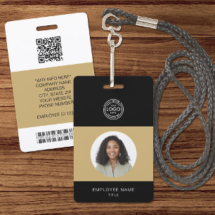 Badge Photo d'employé, logo, code-barres, ID de nom