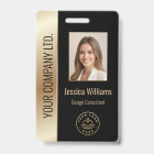 Photo d'employé personnalisé, code-barres, logo, n