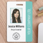 Photo d'employé personnalisée, code-barres, logo,