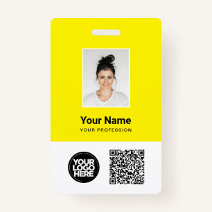 Badge Photo d'employé personnalisée, code Qr et barre, l