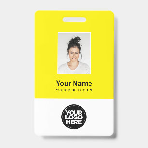 Badge Photo d'employé personnalisée, Code Qr, Logo, Nom