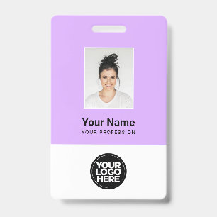 Badge Photo d'employé personnalisée, Code Qr, Logo, Nom