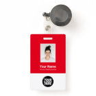 Photo d'employé rouge personnalisée, Code barre, L