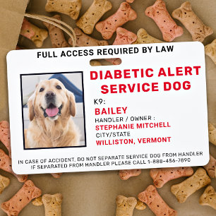 Badge Photo d'Identification de Chien d'Alerte pou