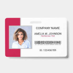 Badge photo d'identification d'employé d'entrepris