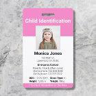 Photo d'identification d'enfant rose clair
