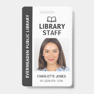 Badge Photo d'identification du personnel de la biblioth