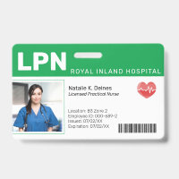 Badge photo d'identification du personnel médical
