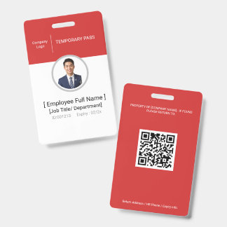 Badge photo d'identification temporaire pour visit