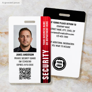 Badge Photo d'identité d'agent de sécurité professionnel