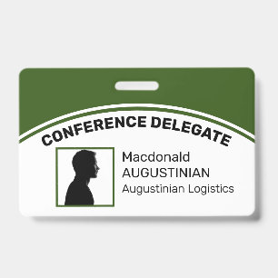 Badge photo d'identité de délégué avec logo person