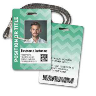 Badge Photo d'identité de l'employé - chevron moderne, c