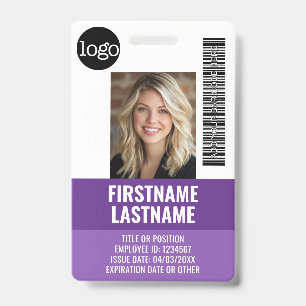 Badge Photo d'identité de l'employé essentiel, code-barr