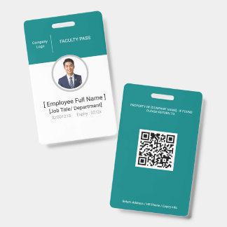 Badge photo d'identité du personnel enseignant de 