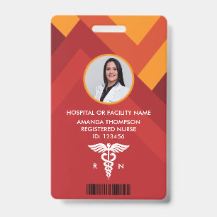 Badge photo d'identité infirmière enregistrée géom