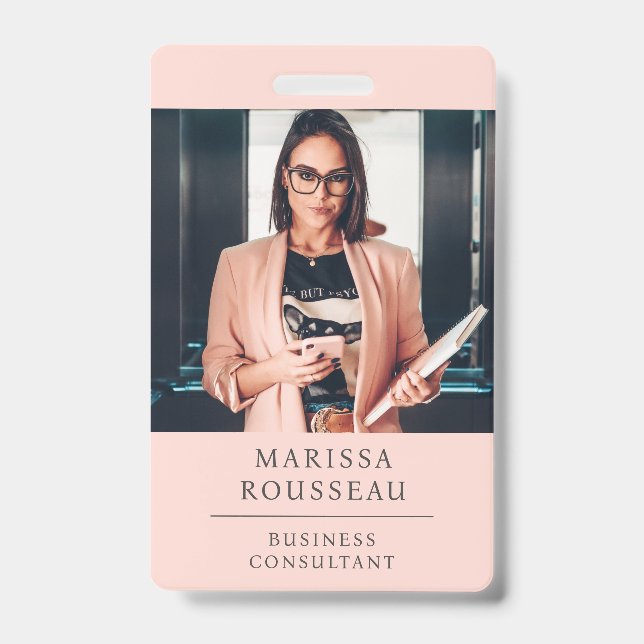 Badge Photo d'un consultant professionnel moderne (Front)